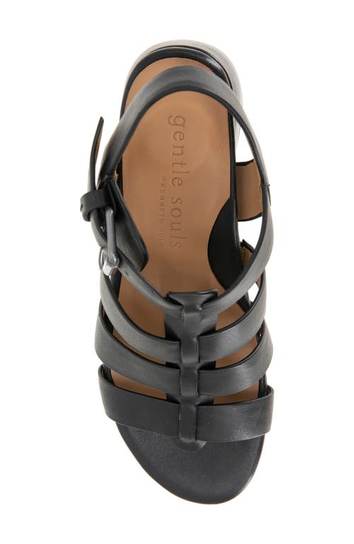 Shop Gentle Souls By Kenneth Cole Margarite Ankle Strap Sandal In Black Leather