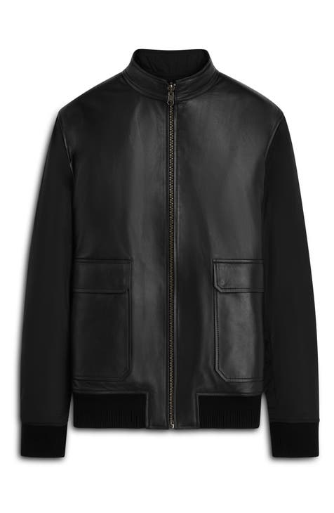 Men's Reversible Leather Bomber Jacket