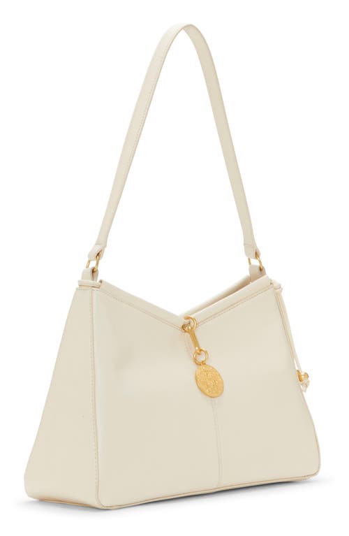 Shop Vince Camuto Maire Leather Shoulder Bag In Warm Vanilla