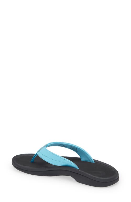 Shop Olukai Ohana Flip Flop In Turquoise/onyx