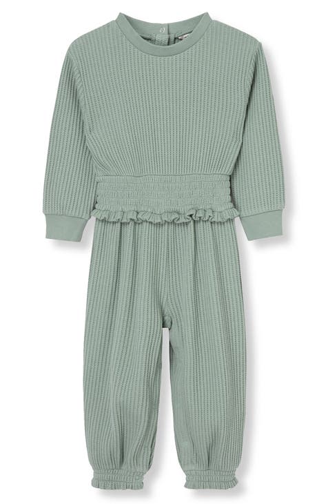 Smocked Hem Thermal Romper (Baby)