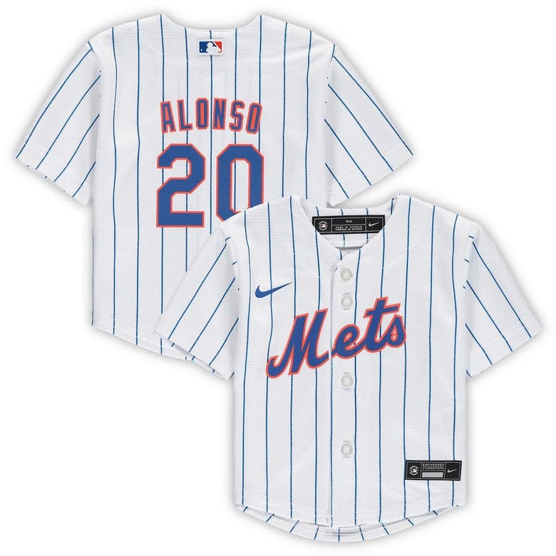 NIKE INFANT NIKE PETE ALONSO WHITE NEW YORK METS HOME REPLICA PLAYER JERSEY