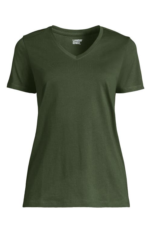 Shop Lands' End Plus Size Relaxed Supima Cotton V-neck T-shirt In Estate Green