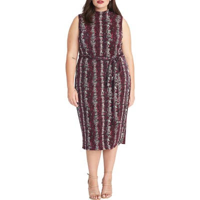 Plus Size Rachel Rachel Roy Snake Print Sleeveless Sheath Dress, Pink