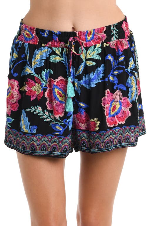 Midnight Beach Cover-Up Shorts in Black
