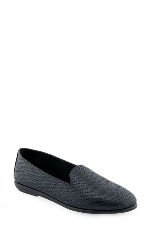 Betunia Smoking Slipper - Wide Width Available in Black Embossed Woven Faux