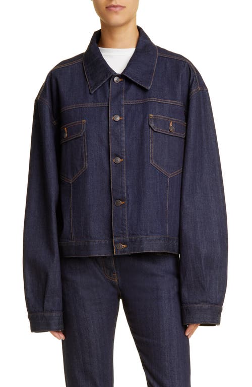 The Row Ness Denim Trucker Jacket Indigo at Nordstrom,