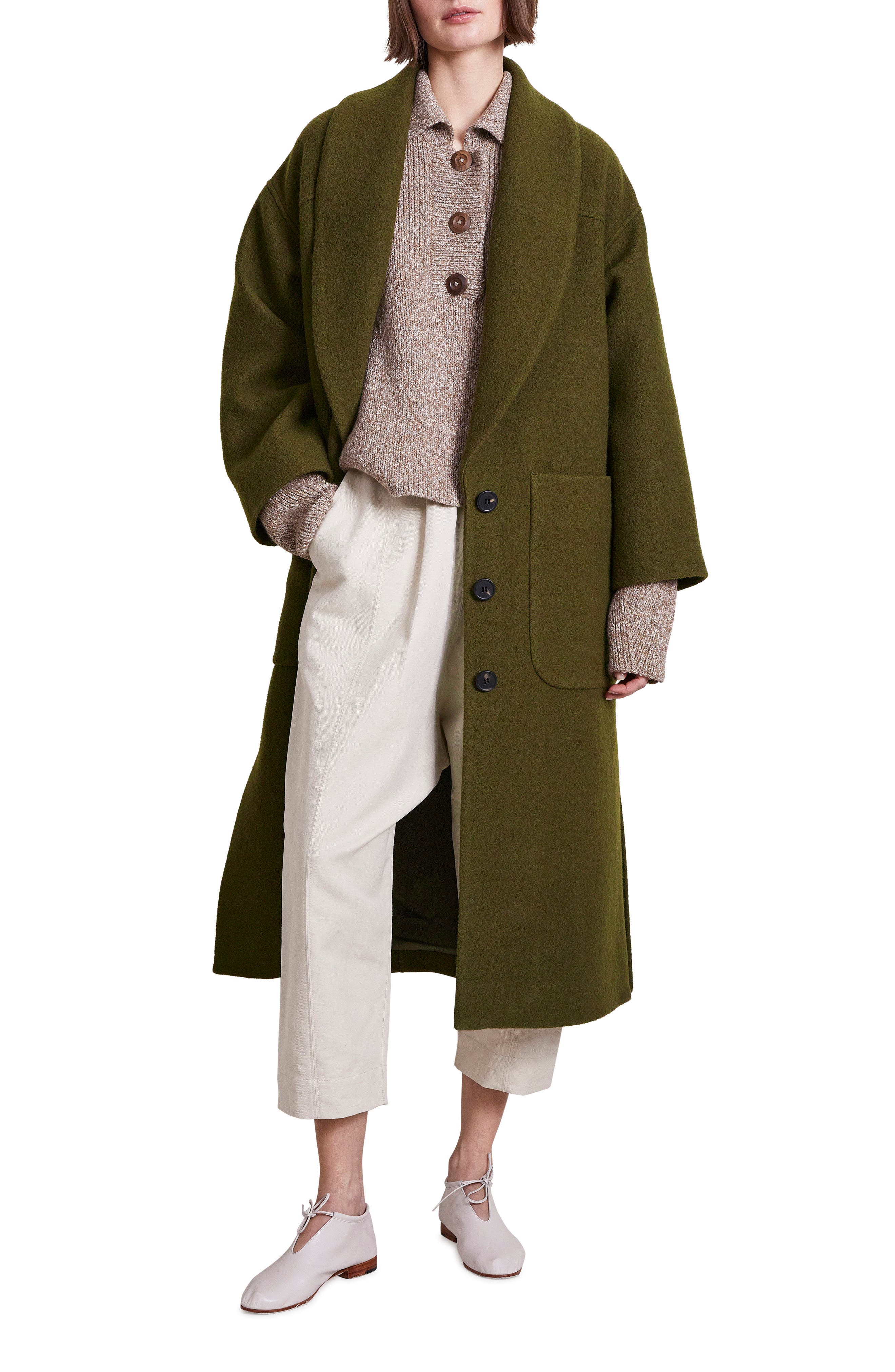 womens wool coat green