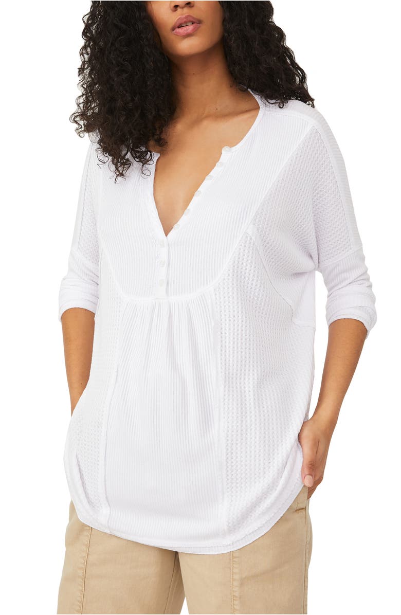 FREE PEOPLE Leo Henley Tee, Main, color, BRIGHT WHITE