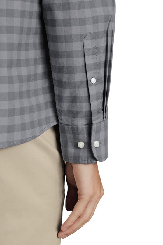 Shop Charles Tyrwhitt Slim Fit Button-down Collar Washed Oxford Gingham Shirt In Flint Grey