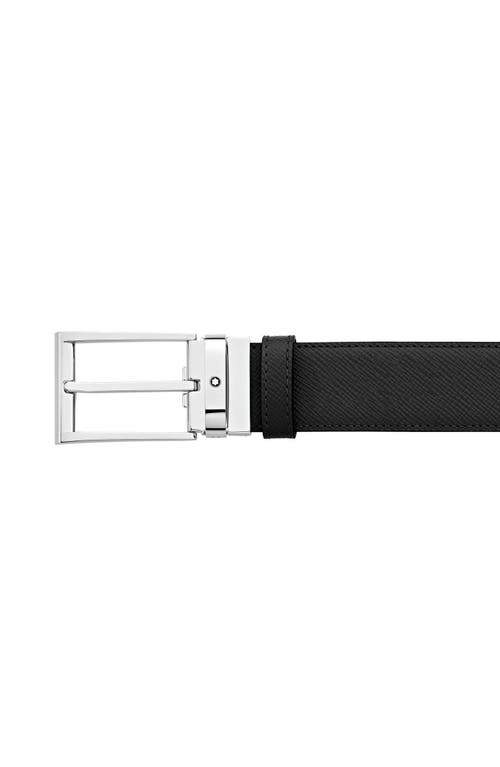 Shop Montblanc Trapeze Reversible Leather Belt In Black/brown