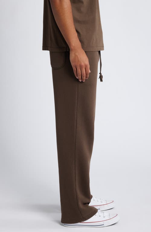 Shop Elwood Core Organic Cotton Straight Leg Sweatpants In Vintage Chocolate