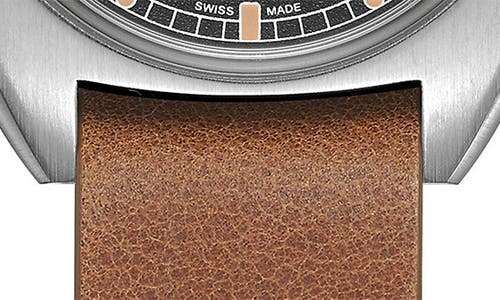 HAMILTON HAMILTON KHAKI AVIATOR PILOT PIONEER LEATHER STRAP WATCH, 36MM X 33MM