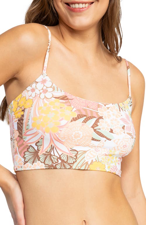 Roxy Playa Paradise Crop Bikini Top White Viva La Vida at Nordstrom,