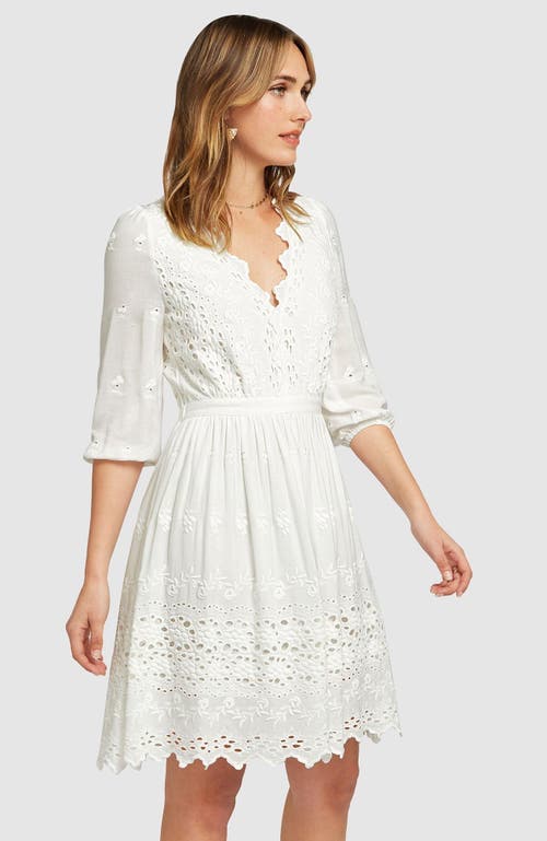 Belle & Bloom Sweet Talk Eyelet Mini Dress - White