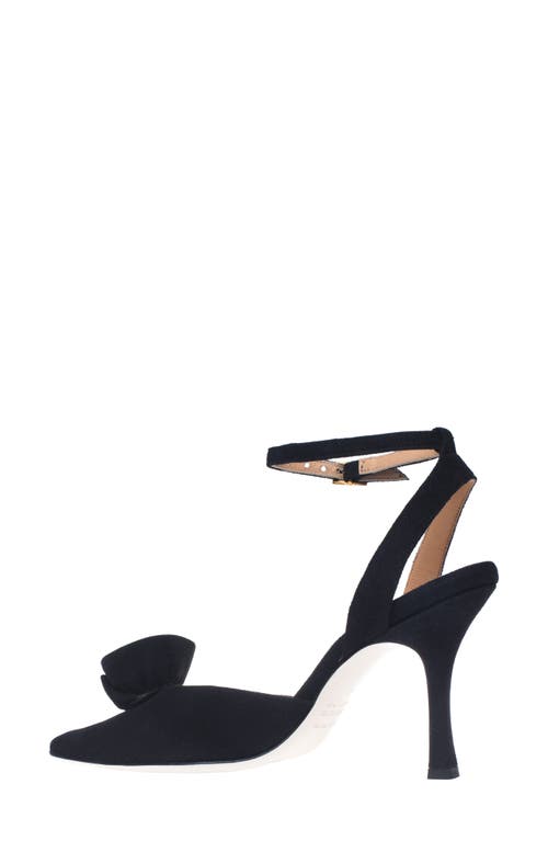 Ron White Grace Ankle Strap Pointed Toe Pump In Onyx