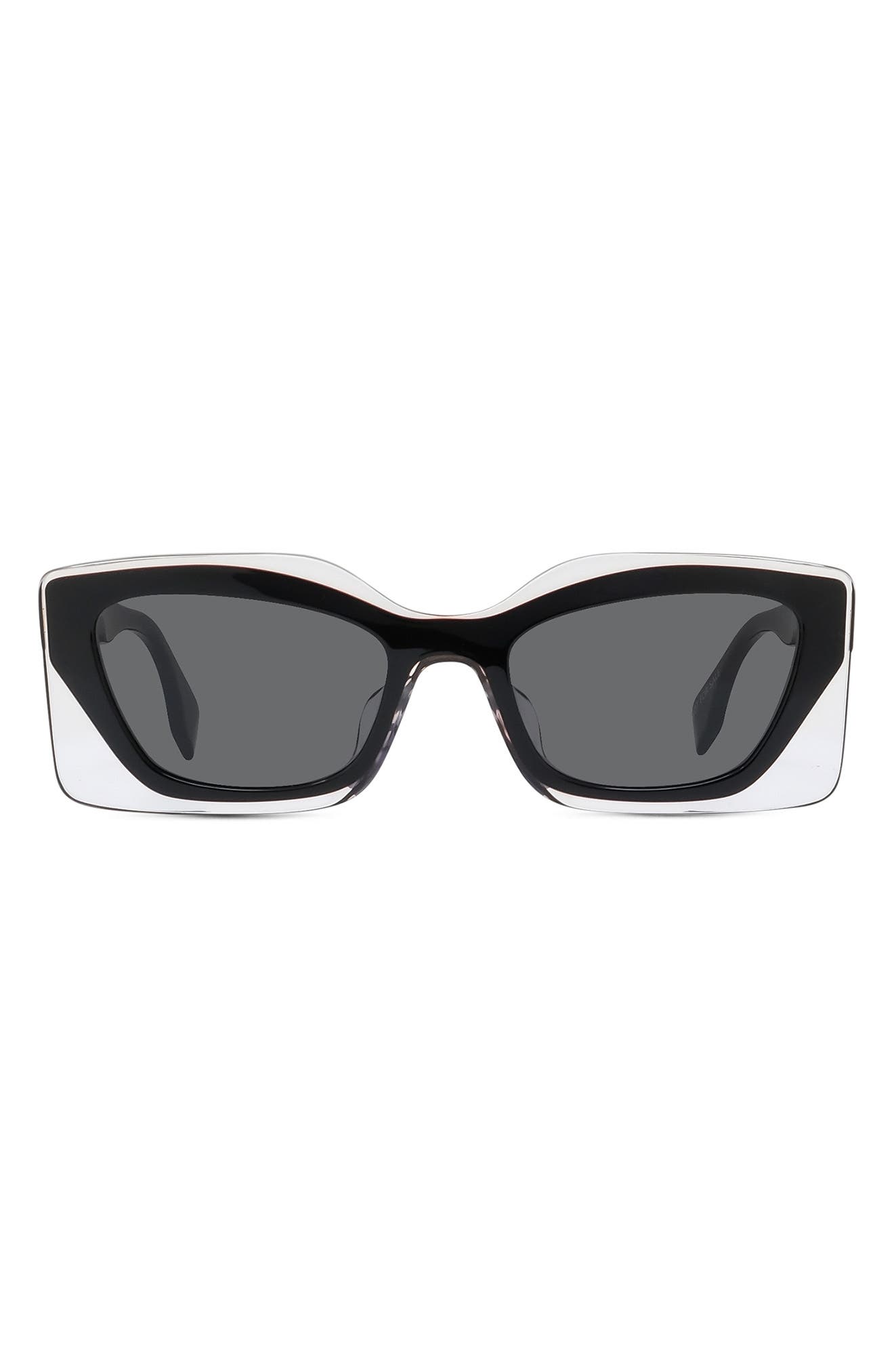 Fendi x SKIMS 53mm Rectangular Sunglasses in Shiny Beige /Brown at Nordstrom
