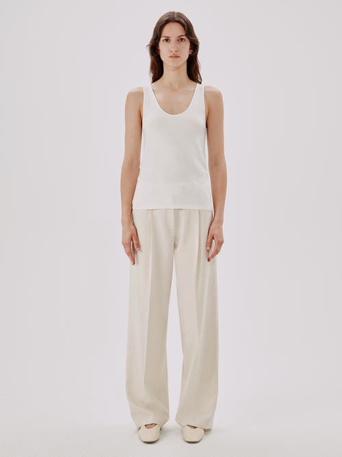 Another Tomorrow Scoop-neck Jersey Tank Top In White