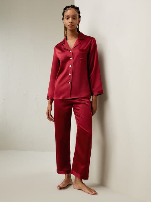 Shop Lilysilk Full Length Silk Pajamas Set In Claret