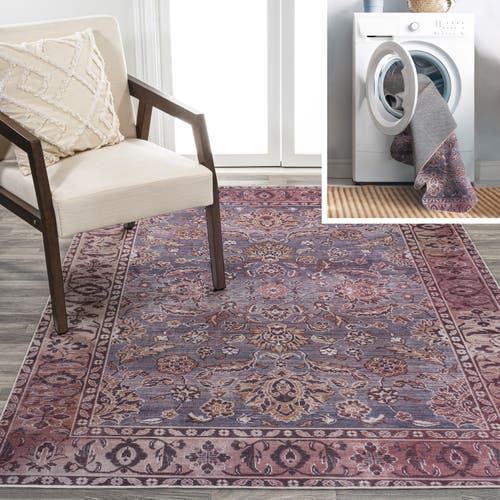 Jonathan Y Victoria Ornate Persian All-over Machine-washable Runner Rug In Brown/gray