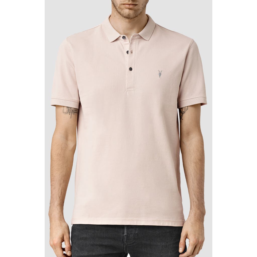 Allsaints Reform Slim Fit Cotton Polo In Dust Taupe