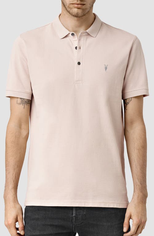 Shop Allsaints Reform Slim Fit Cotton Polo In Dust Taupe