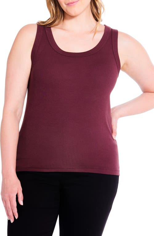 NIC+ZOE Perfect Scoop Neck Rib Tank in Redwood