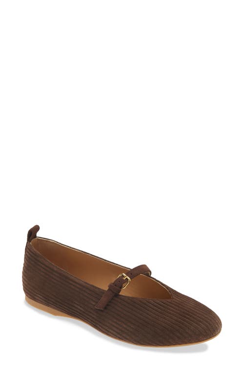 Jw Anderson Suede Mary Jane Flat In Calfsuede Corduroy Brown