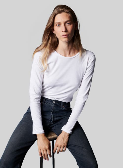 MAJESTIC MAJESTIC FILATURES COTTON 'SILK TOUCH' LONG SLEEVE CREWNECK T-SHIRT
