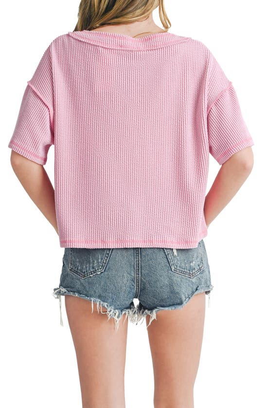 Shop Lush Ribbed V-neck Sweater In Barbie Pink
