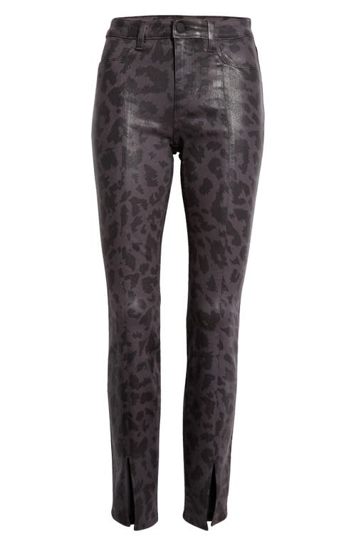 Shop L Agence L'agence Jyothi Coated High Waist Skinny Jeans In Black Tone Leopard Coat