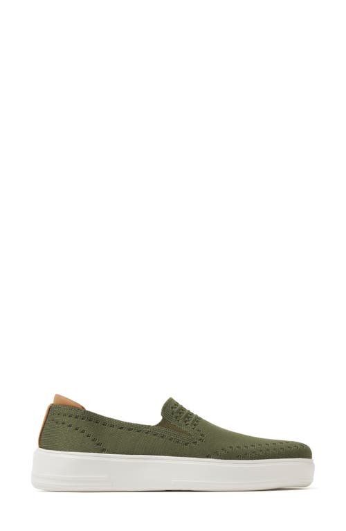 Original Comfort By Dearfoams Sophie Knit Slip-on Sneaker In Olive Green