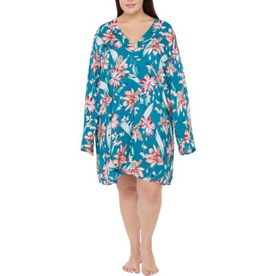 Plus Size La Blanca Flyaway Orchid Cover-Up Tunic, Orange