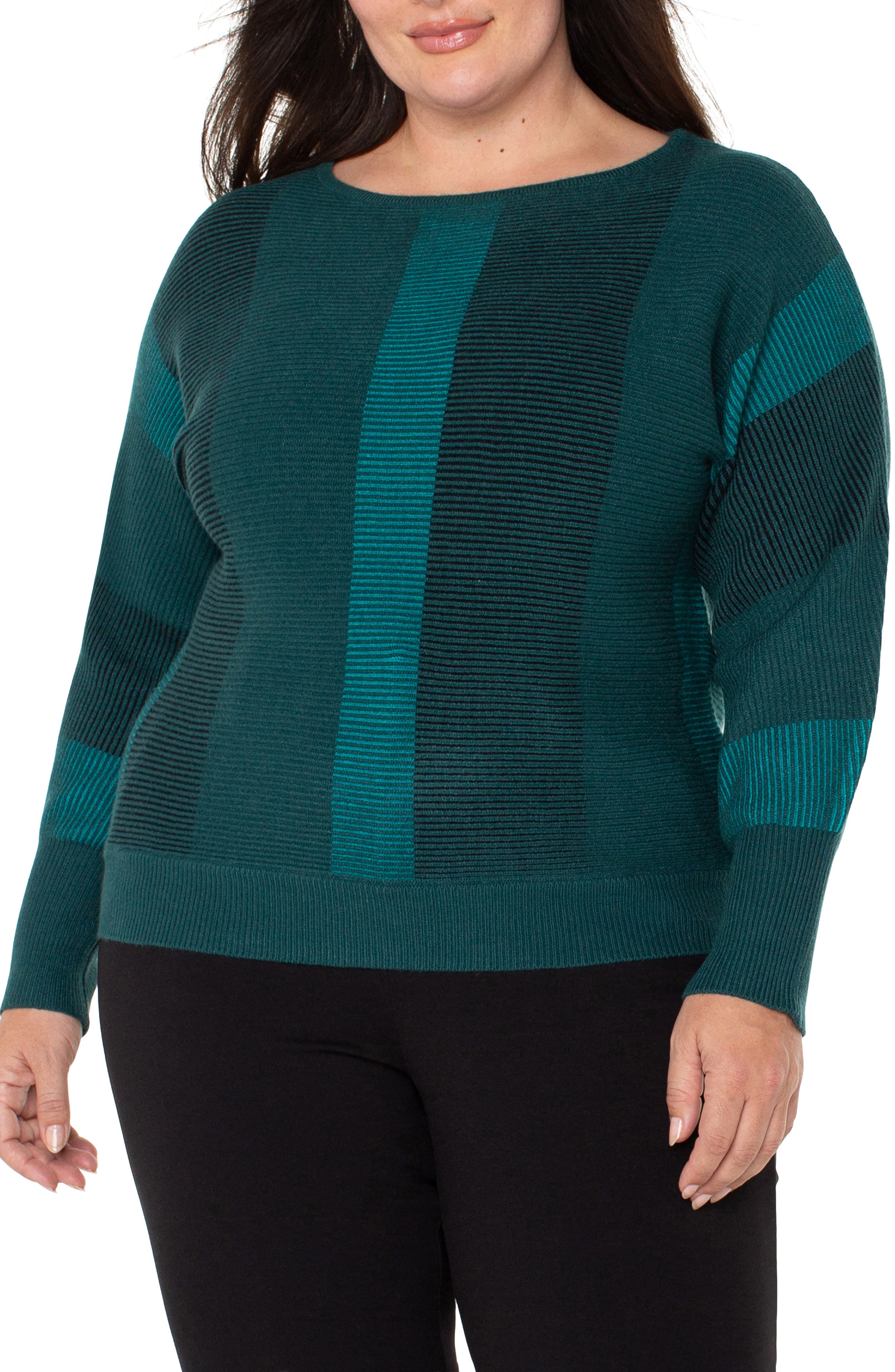 Liverpool Dolman Sleeve Sweater in Malachite Multi 