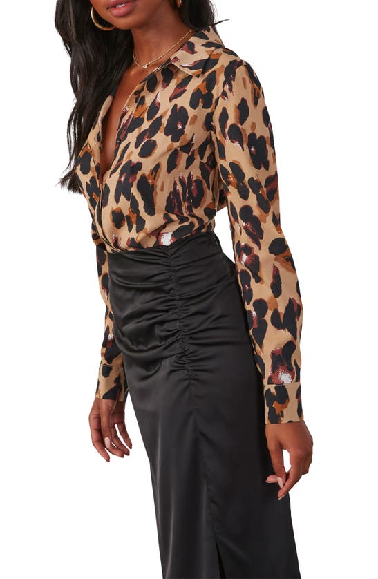 Shop Vici Collection Ball Of Joy Leopard Print Button-up Shirt