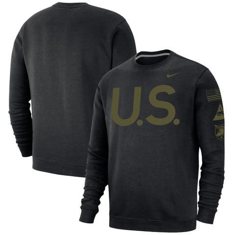 Men's Nike Black Army Black Knights 1st Armored Division Old Ironsides Rivalry Club Fleece U.S. Logo Pullover Sweatshirt