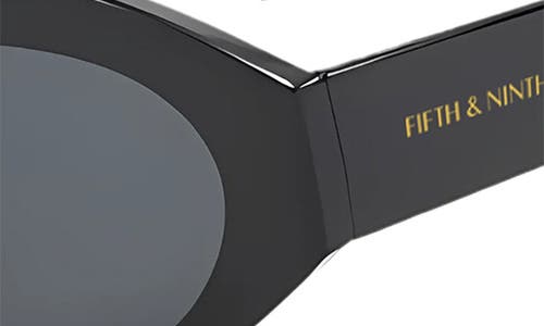 Fifth & Ninth Emily 52mm Oval Polarized Sunglasses In Black/black