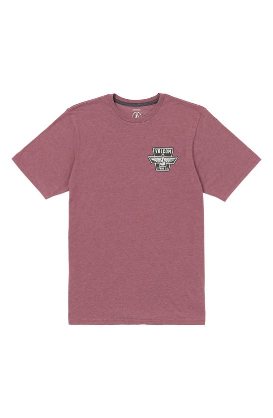 Volcom Wing It Graphic T-shirt In Oxblood Heather