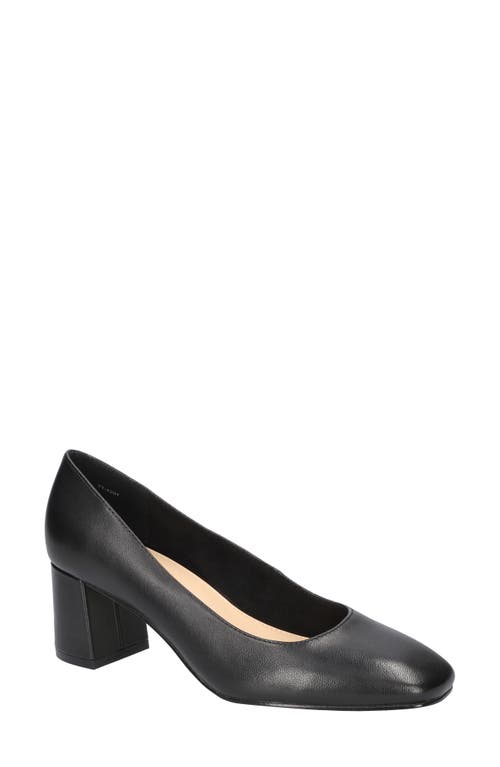 Shop Bella Vita Jillian Square Toe Pump In Black Leather