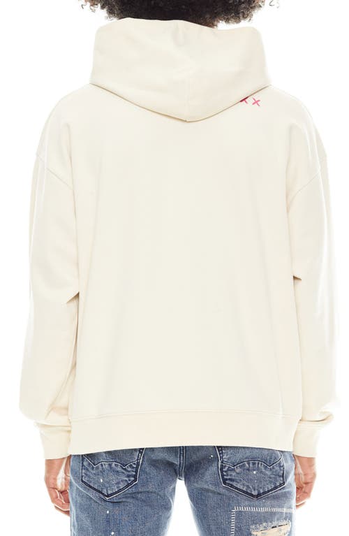 Shop Cult Of Individuality Logo Cotton Graphic Hoodie In Winter Cream