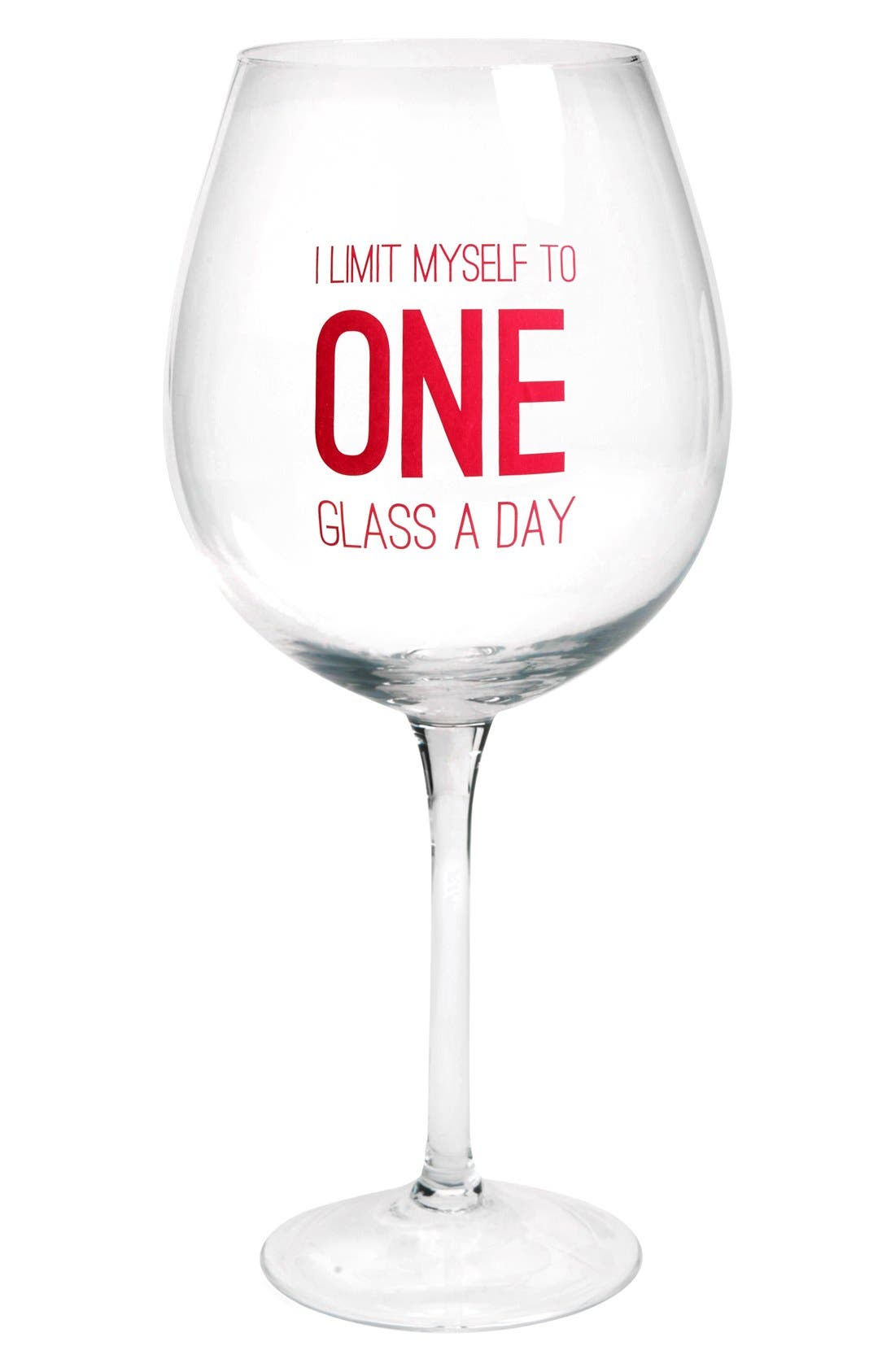 DCI 'I Limit Myself to One Glass a Day' ExtraLarge Novelty Wine Glass