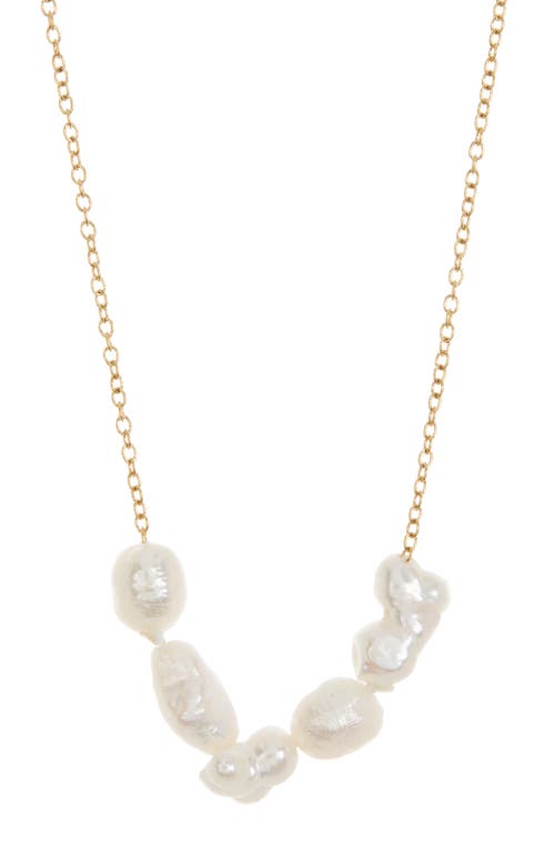 Shop Ed Jacobs Nyc Imitation Pearl Frontal Necklace In Gold/pearl