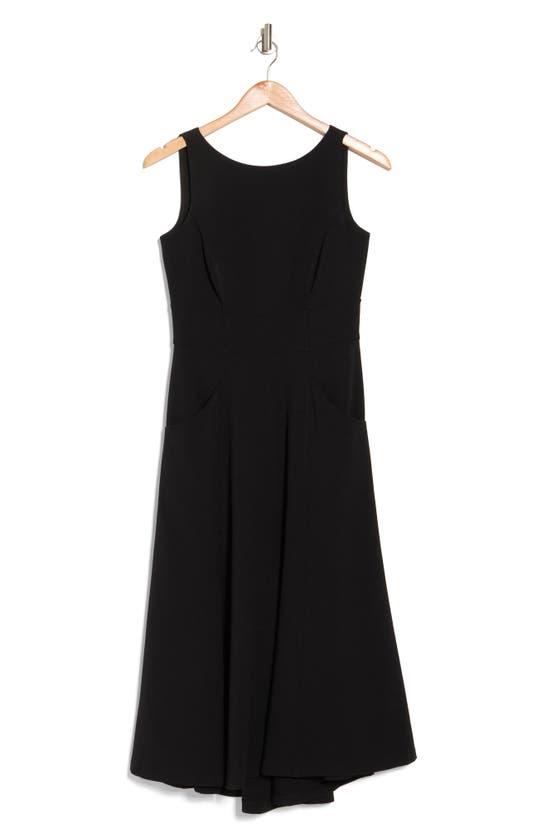 Eliza J Bateau Neck Fit & Flare Dress In Black
