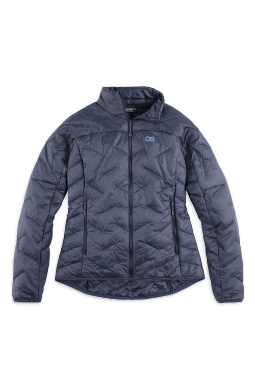 Shop Outdoor Research Superstrand Lightweight Packable Water Resistant Puffer Jacket In Naval Blue