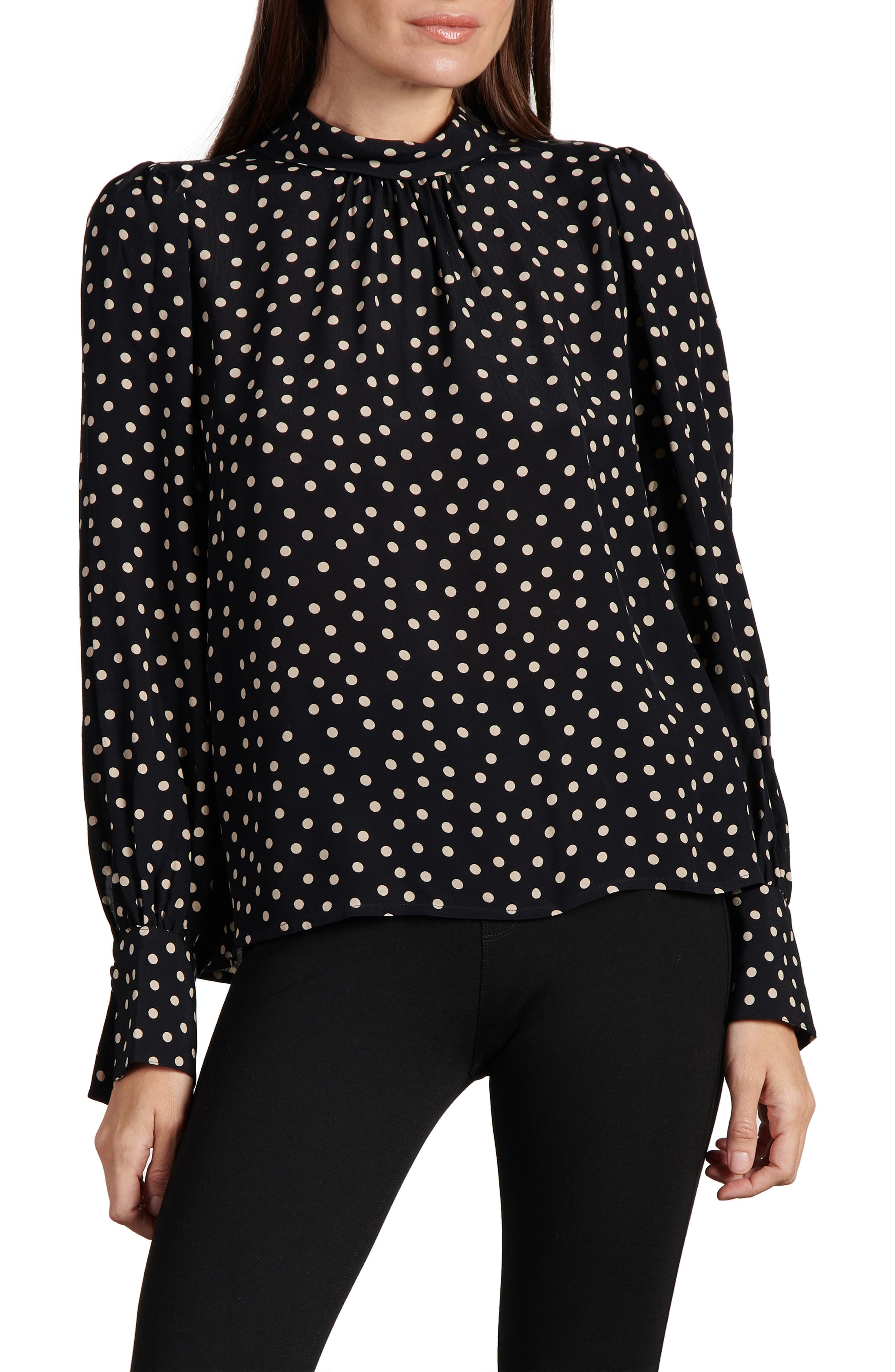sanctuary polka dot blouse