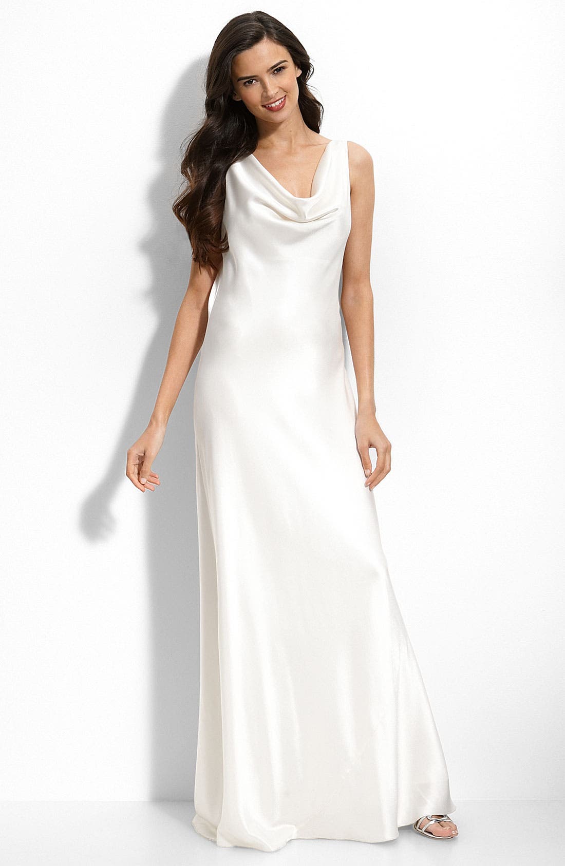 ABS by Allen Schwartz Low Back Satin Gown Nordstrom