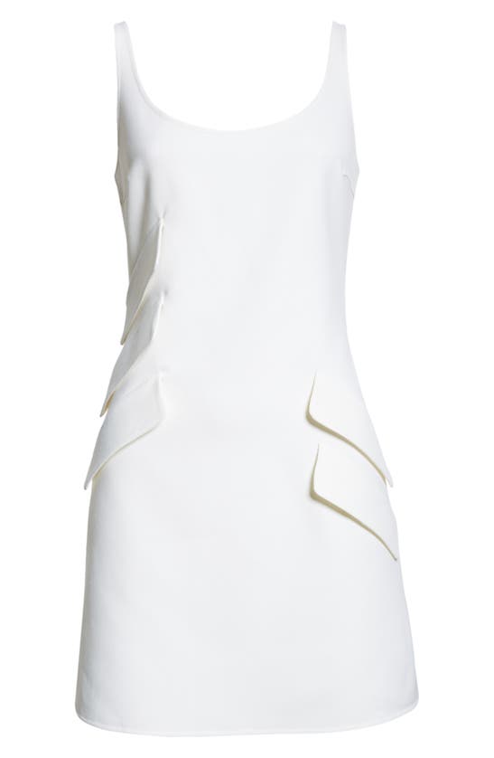 Shop Versace Pocket Detail Scoop Neck Dress In Light Sand