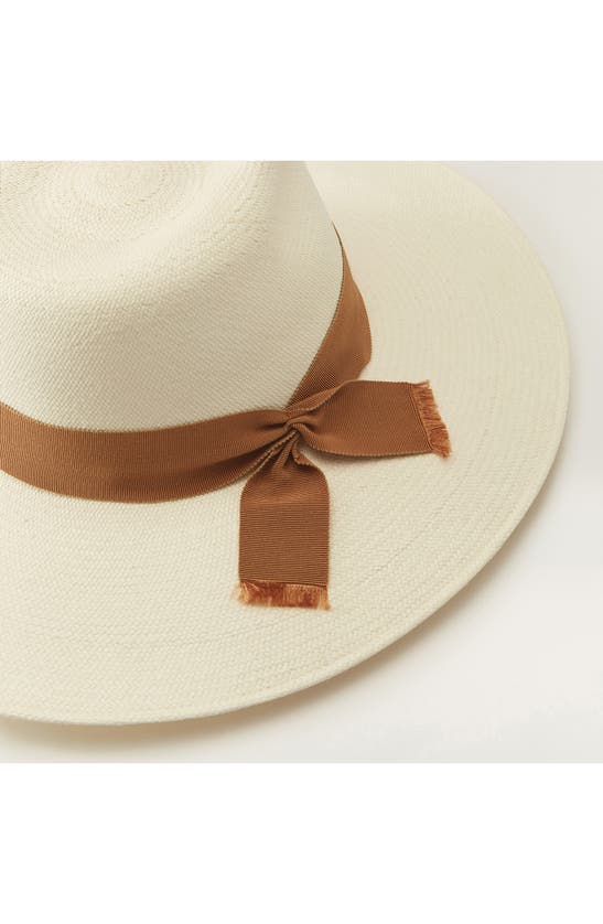 Shop Helen Kaminski Vitora Wide Brim Sun Hat In Chalk/ Golden Harvest