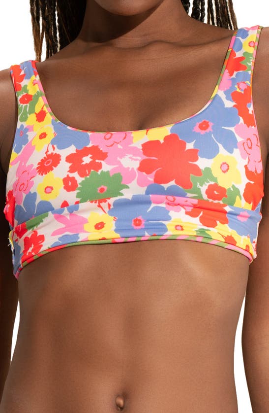 Maaji Palmery Donna Reversible Bikini Top In Yellow Multi