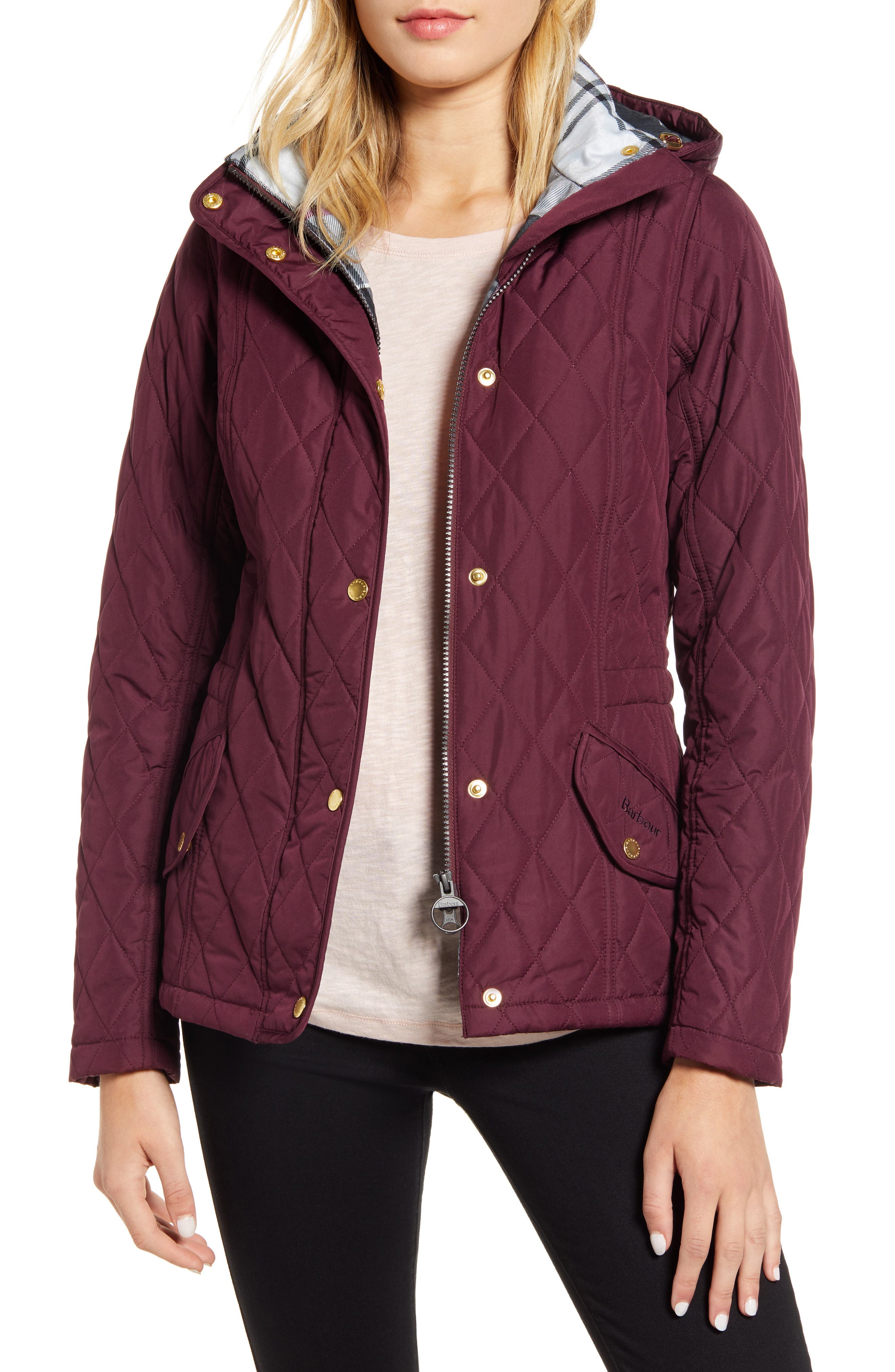 barbour millfire hooded quilted jacket